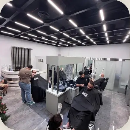 The calm interior of OSA Gents Salon in Jumeirah 1, Dubai