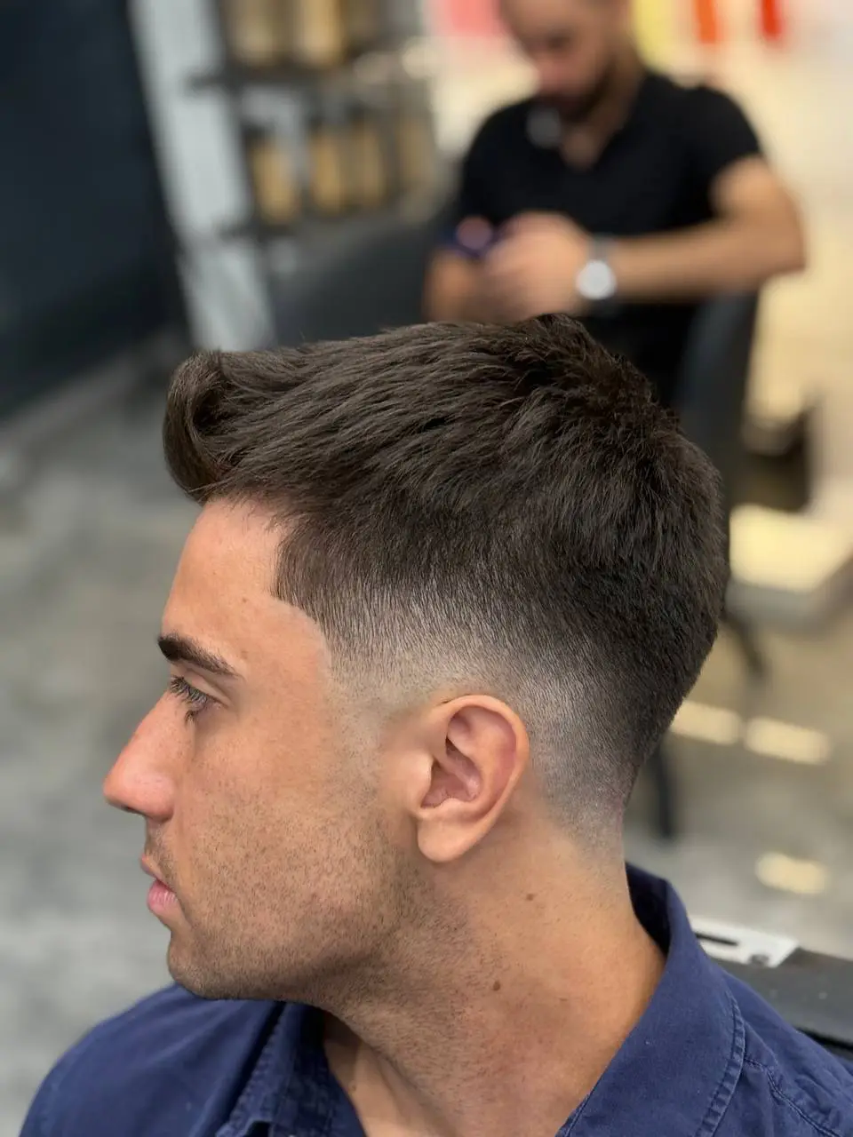 Sharp fade and beard line at OSA Gents Salon, Dubai