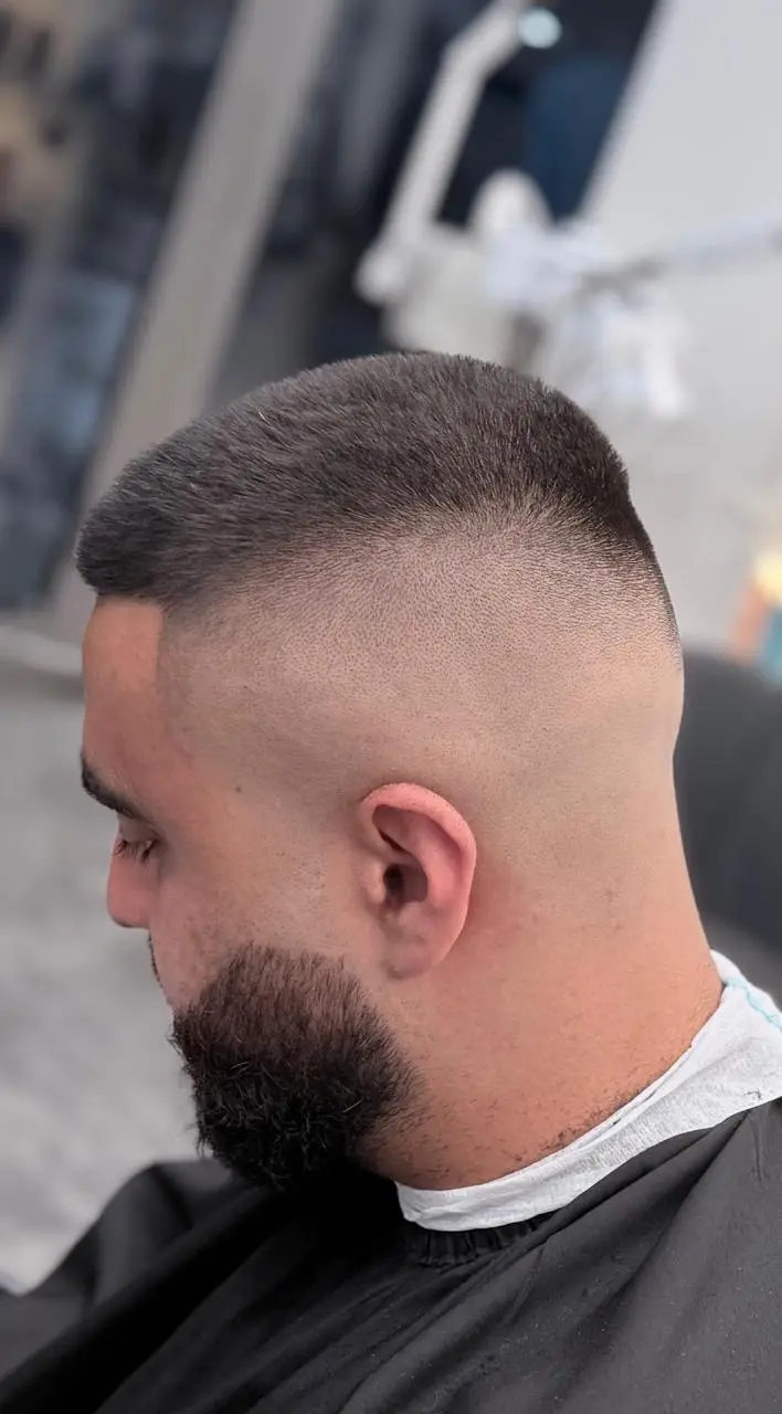 Crew cut with a clean line-up at OSA Gents Salon, Dubai